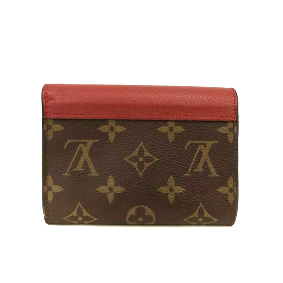 Louis Vuitton Monogram Portefeuille Pallas Compact Trifold Wallet Red Brown - Picture 4 of 8